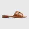 Brown Women's Slide With Double G - Women's Designer Sandals