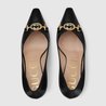 Black Leather GG Zumi Mid Heel Pump - Women's Designer Pumps