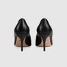 Black Leather GG Zumi Mid Heel Pump - Women's Designer Pumps