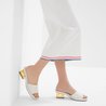 Baguette White Nappa Leather Slides - Women's Designer Shoes