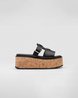 Black Rubber Wedge Platform Sandals - Women's Designer Shoes