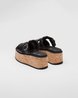 Black Rubber Wedge Platform Sandals - Women's Designer Shoes
