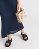 Black Crochet Flatform Slides - Women's Designer Shoes