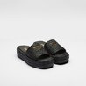 Black Crochet Flatform Slides - Women's Designer Shoes
