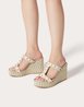 Rockstud Wedge In Calfskin 90 Mm - Women's Designer Shoes