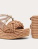 Rockstud Wedge Sandal In Calfskin Leather 105 Mm - Women's Designer Shoes