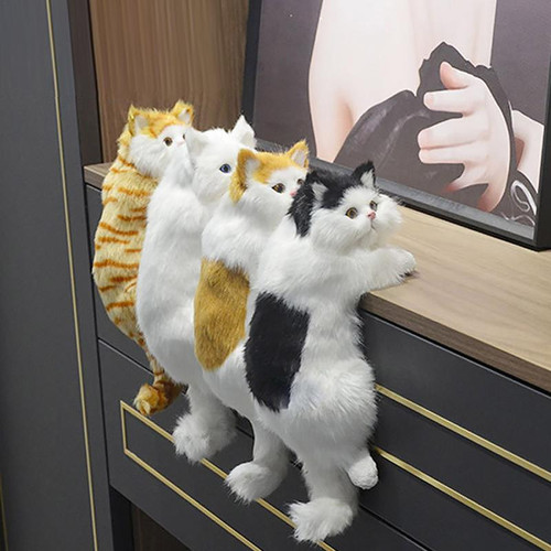 Realistic Furry Hanging Cat Decoration