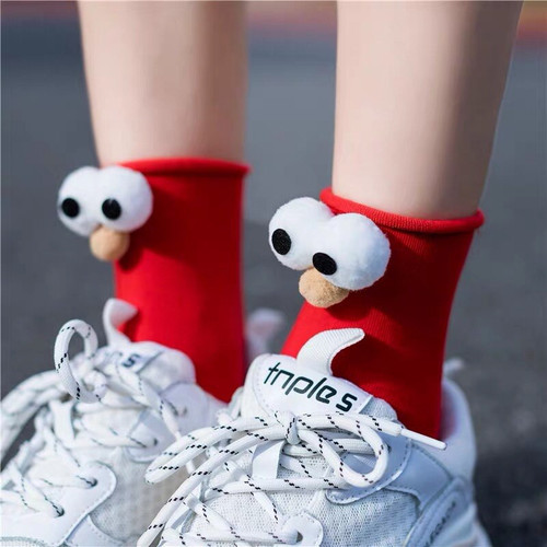 Funny Socks Women's Short Cotton Hot Sale 3D eyes
