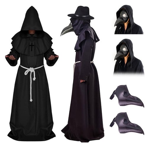 Medieval Hooded Robe Plague Doctor