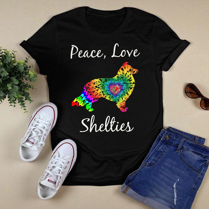 Sheltie, Sheltie Gifts, Tie Dye Style Peace Love Shelties Sweatshirt