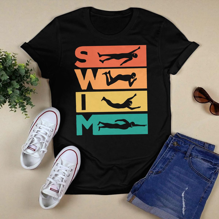Retro Vintage Swimming Gift For Swimmers T-Shirt