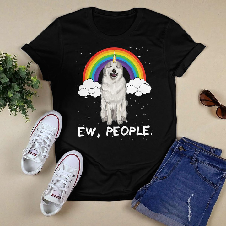Rainbow Great Pyrenee Ew People Unicorn Dog T-Shirt