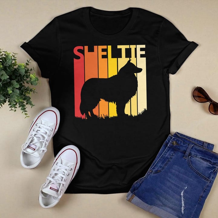 Retro Sheltie Dog T-shirt Merry Christmas Gift
