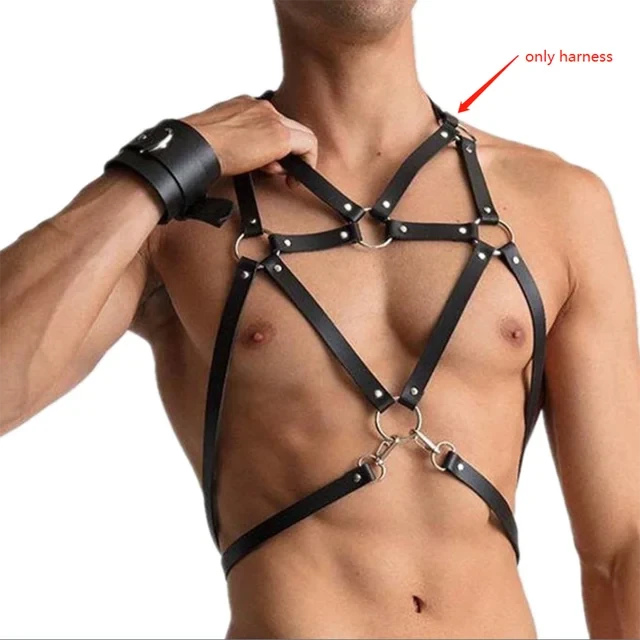 BDSM Bondage Men Sexy PU Leather Harness