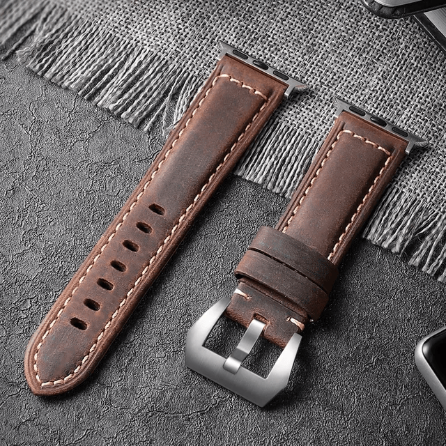 For Apple Watch Band High Quality Leather Strap Men for Series 9 7 8 3456 SE Ultra 2 49mm 44mm 40mm Watch Band 45mm 41mm 38 42mm