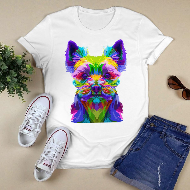 Yorkie Colorful Pop Art Portrait Yorkshire Terrier Owners T-Shirt