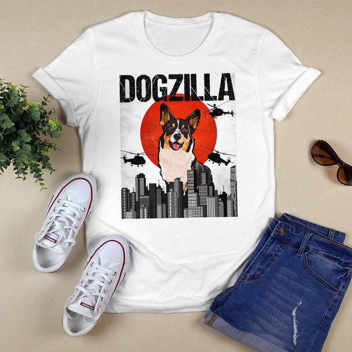 Funny Vintage Japanese Dogzilla Cardigan Welsh Corgi T-Shirt