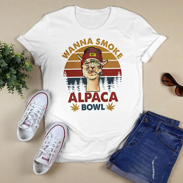 Funny Wanna Smoke Alpaca Bowl For Alpaca Squad Lovers Gift T-Shirt