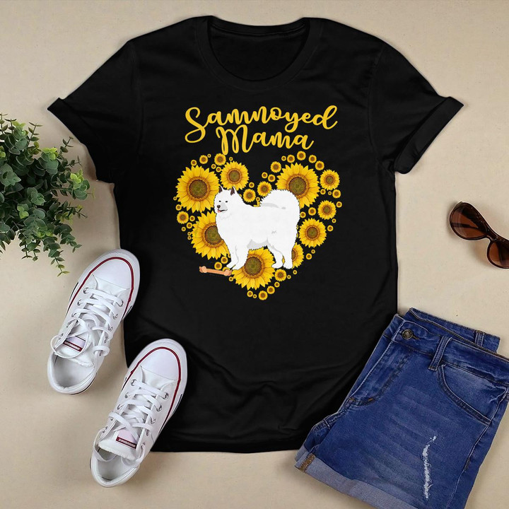Sunflower Heart Samoyed Mama T-shirt, Funny Mother_s Day Tank Top