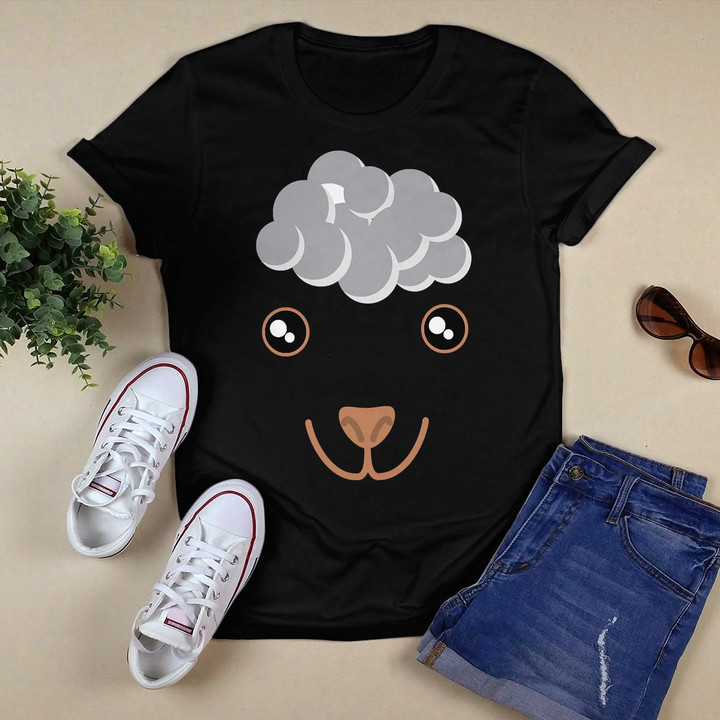 Funny Cute Animal Face Sheep Costume Halloween Adults Kids T-Shirt