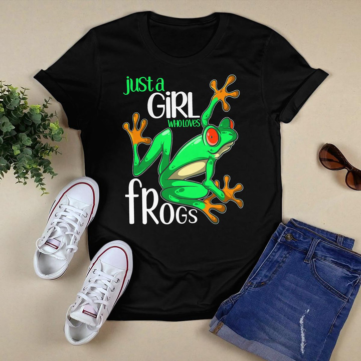 Just a Girl Who Loves Frogs Gift for Women and Girls Frog T-Shirt