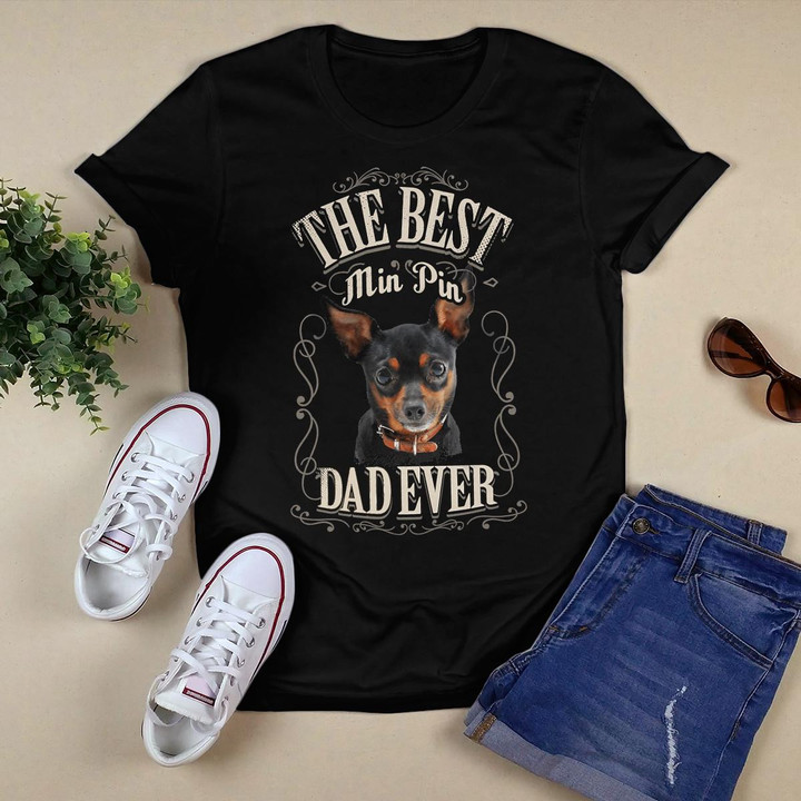 Mens Best MinPin Dad Ever Miniature Pinscher Dog Gifts Vintage T-Shirt