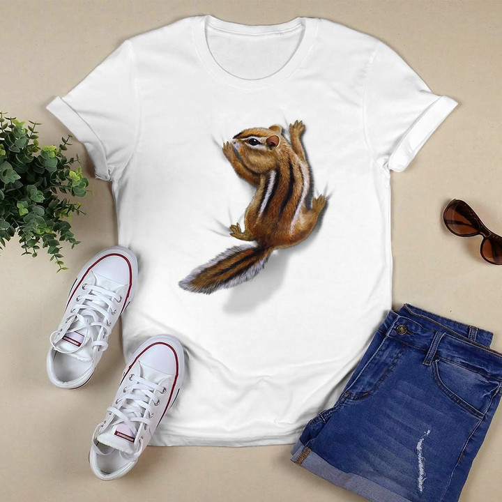 Squirrel Climbing Up, Playful Chipmunk T-Shirt