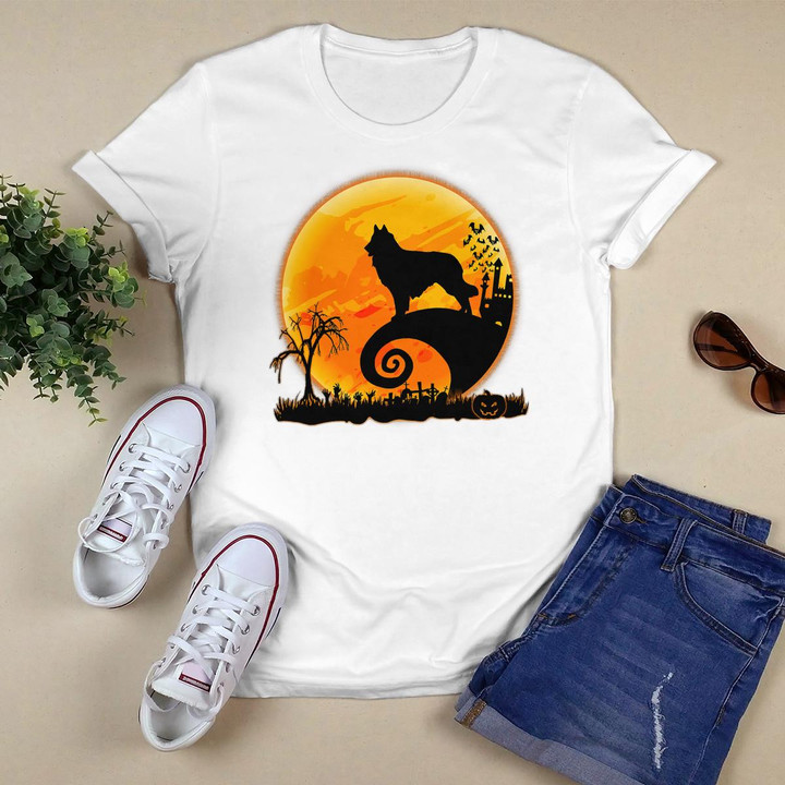 Belgian Shepherd Dog And Moon Funny Halloween Costume T-Shirt