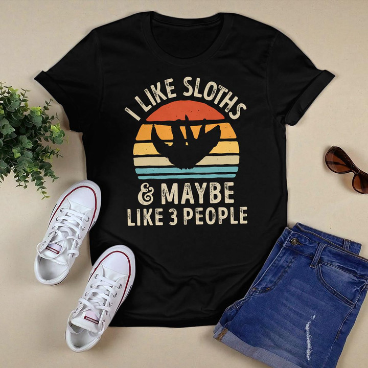 I Like Sloths And Maybe Like 3 People Sloth Lover Retro Men T-Shirt