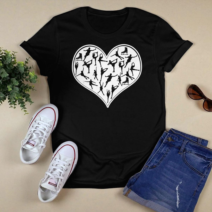 I Love Ice Skating - Figure Skater Silhouettes in Heart Tank Top