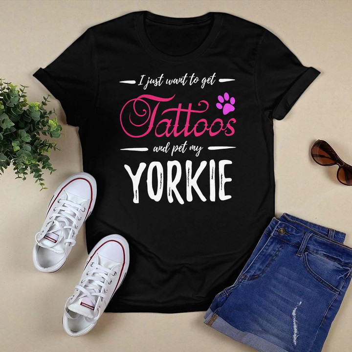 Yorkie Dog Lover Tattoo Funny Dog Mom Gift Idea T-Shirt