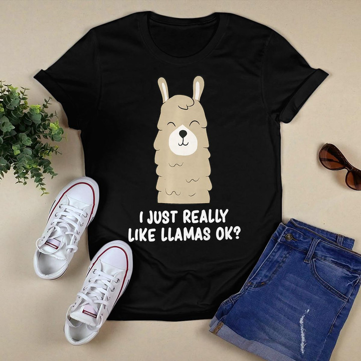 I Just Really Like Llama Okay Funny Llama Alpaca Lover Premium T-Shirt