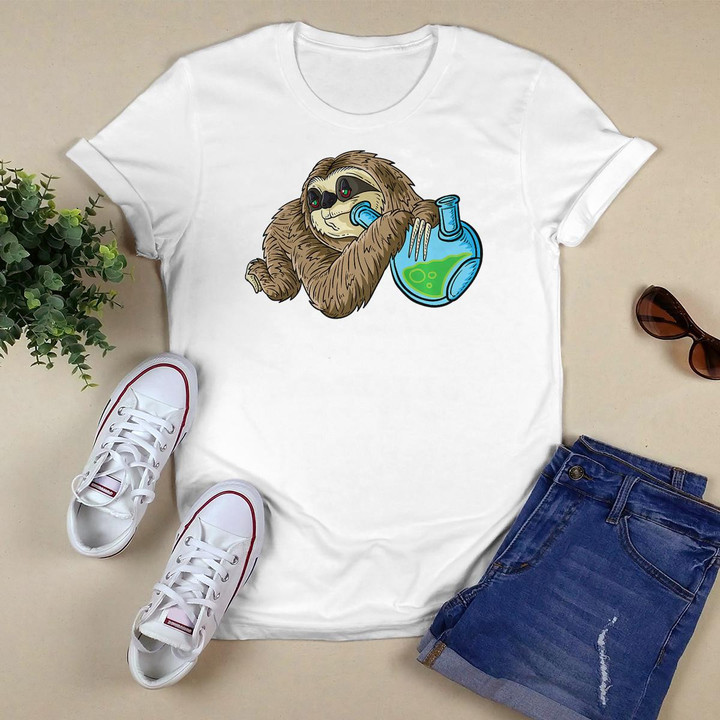Weed Smoking Sloth Marijuana THC Cannabis Leaf Ganja Stoner Premium T-Shirt