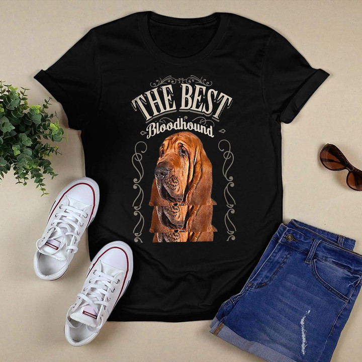 Womens Best Bloodhound Mom Ever Funny Dog Lovers Gifts Vintage V-Neck T-Shirt