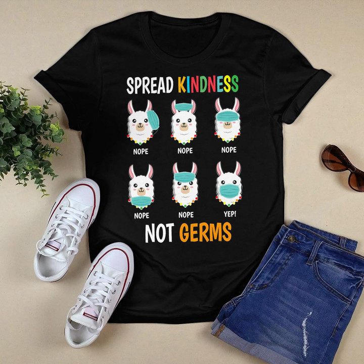 Spread Kindness Not Germs Llama Mask wrong Social Distancing T-Shirt