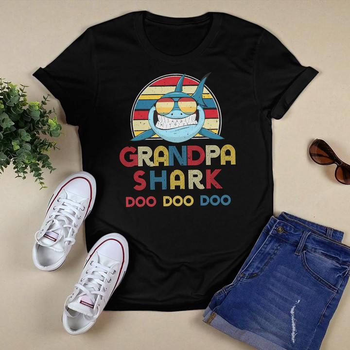 Retro Vintage Grandpa Sharks T-shirt Gift For Mens T-Shirt