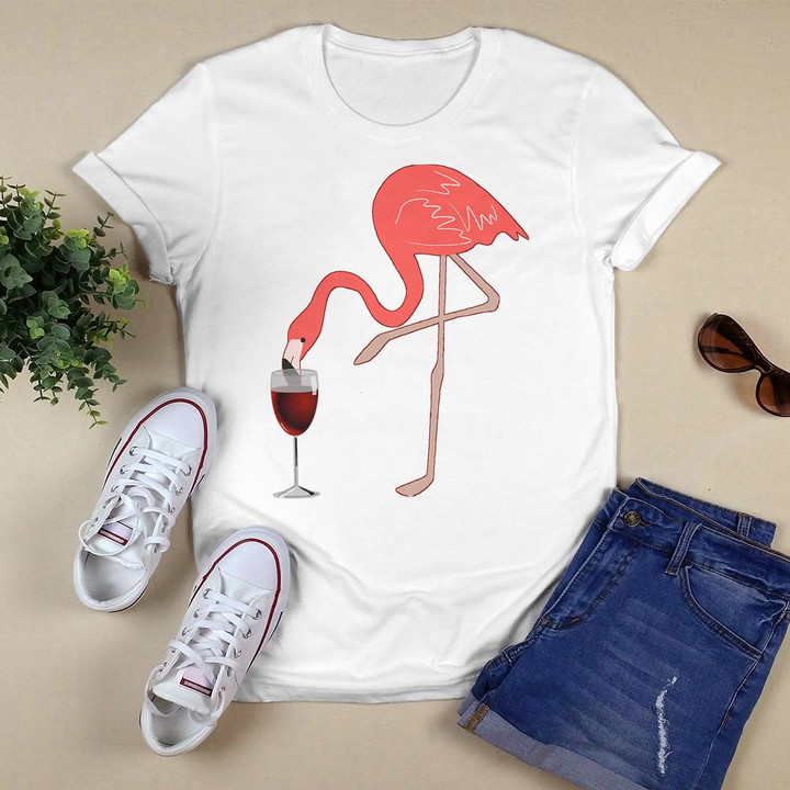 Wine Lover's Pink Flamingo Fun Party Gift T-Shirt
