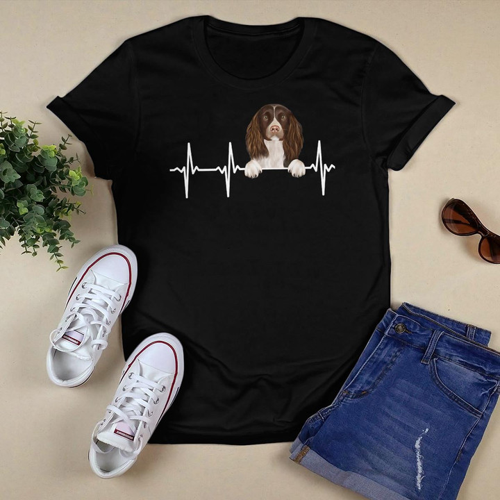 Funny Dog Heartbeat For English Springer Spaniel Lovers T-Shirt