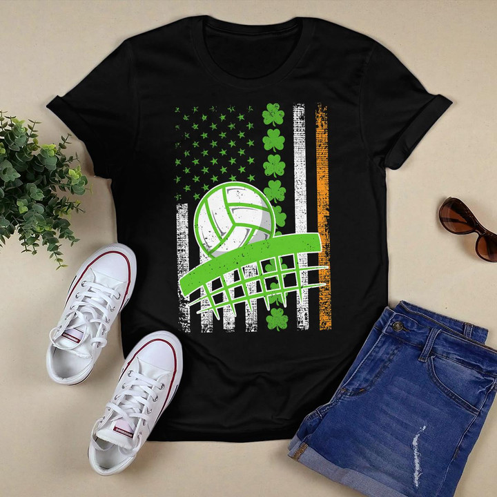 Irish American Flag Lucky Volleyball St. Patrick's Day T-Shirt