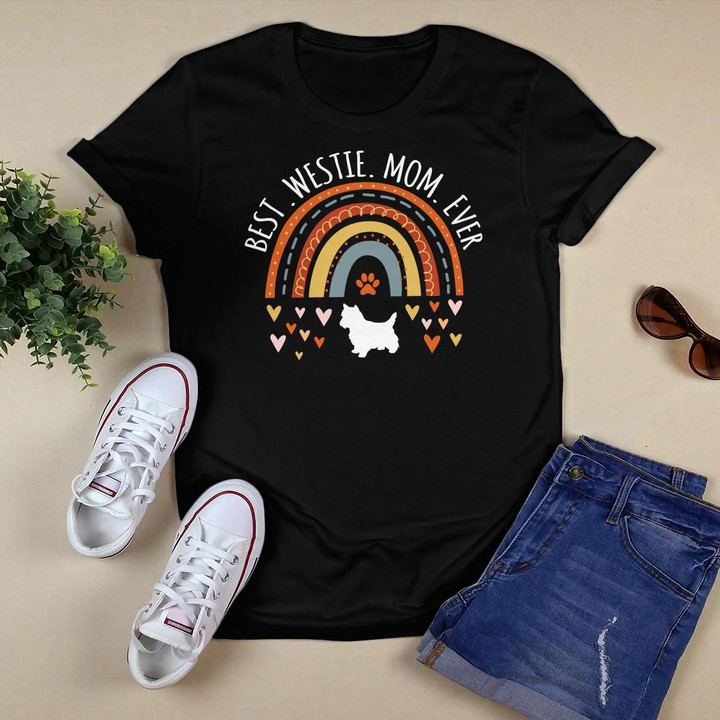 Best Westie Mom Ever Rainbow Gifts For Westie Lover Dog Mama T-Shirt