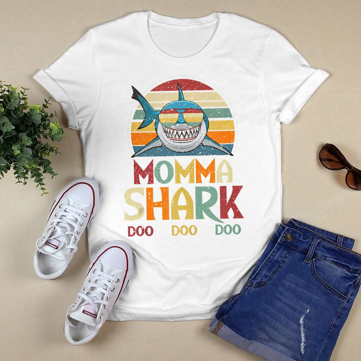 Retro Vintage Momma Shark Mom Gift Tank Top