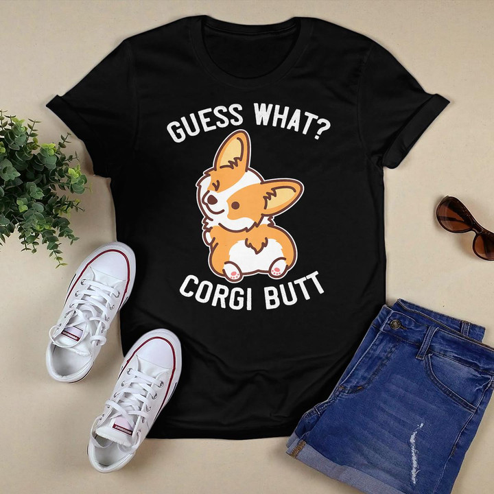 Guess What Corgi Butt Funny Corgi Dog Gift Pun Shirt Premium T-Shirt