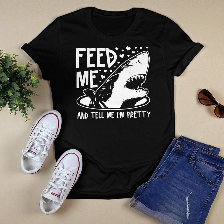 Shark Feed Me & Tell Me I'm Pretty Funny Great White Shark T-Shirt