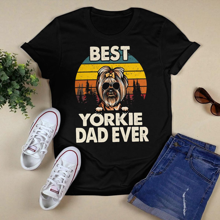 Vintage Best Yorkie Dog Dad Ever Gifts Lover T-Shirt