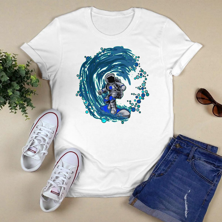 Surfing Astronaut Surfer Ocean Surfboard Wave T-Shirt