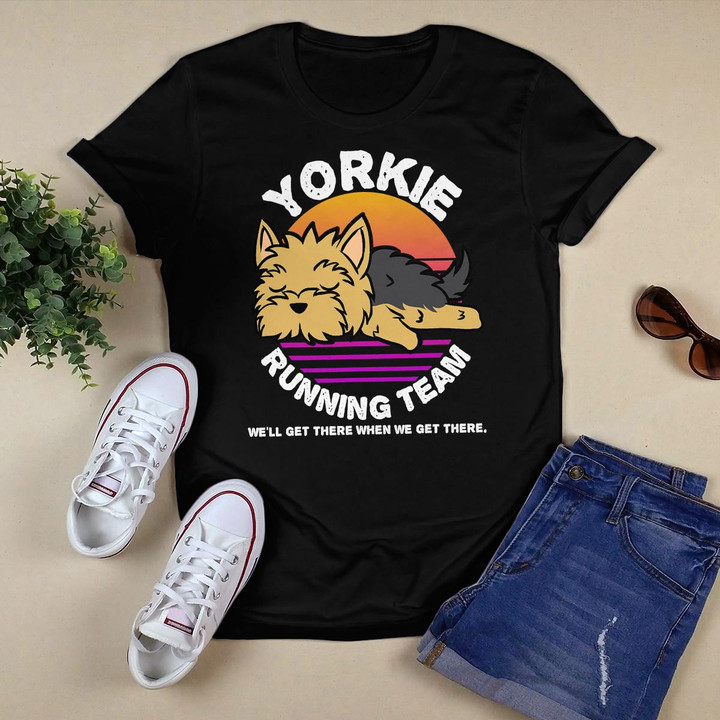 Funny Yorkie Running Team Shirt Kids Men Women Gift T-Shirt