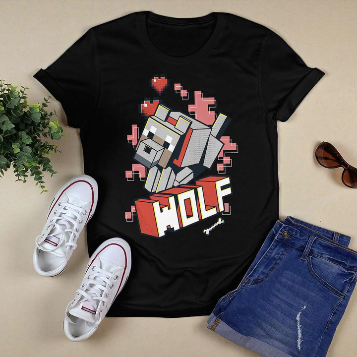 Minecraft Wolf Hero Love T-Shirt