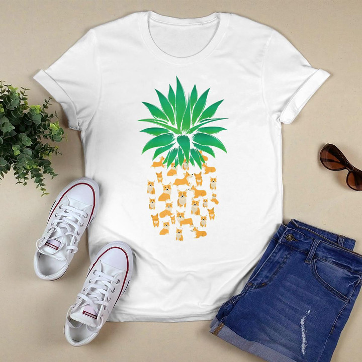 Cute Pembroke Welsh Corgi Dogs Pineapple Men Women Premium T-Shirt