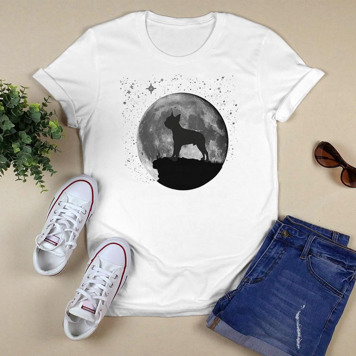 Boston Terrier Dog Moon T-Shirt