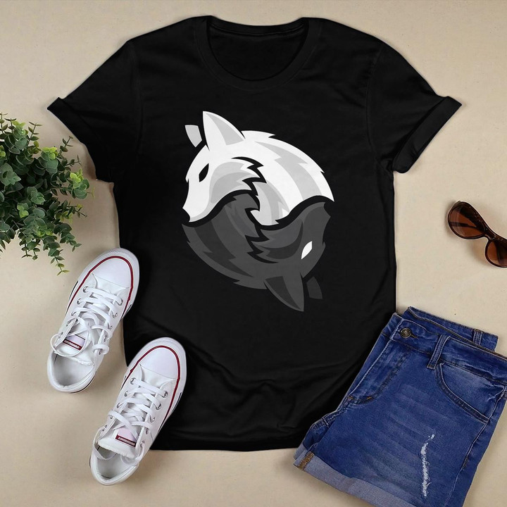 Wolves Yin and Yang Zen Wolf T-Shirt